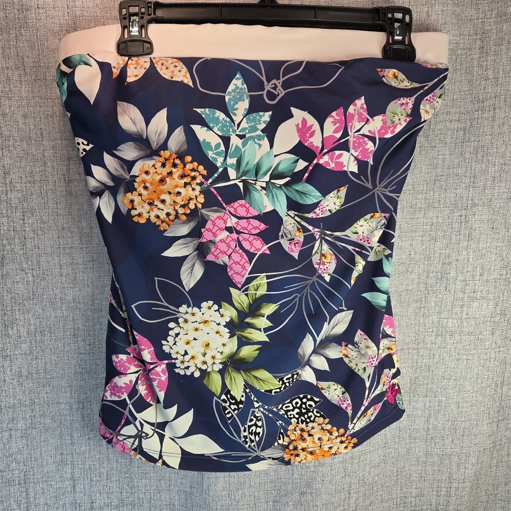 Hapari Melbourne Classic Bandeau Floral Tankini Medium Built in Shelf Bra